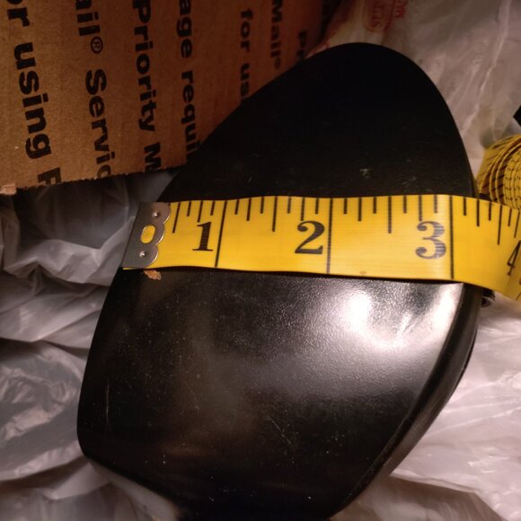 YDN Black Ankle Strap Open Toe High Heels Size 14w - Picture 8 of 8